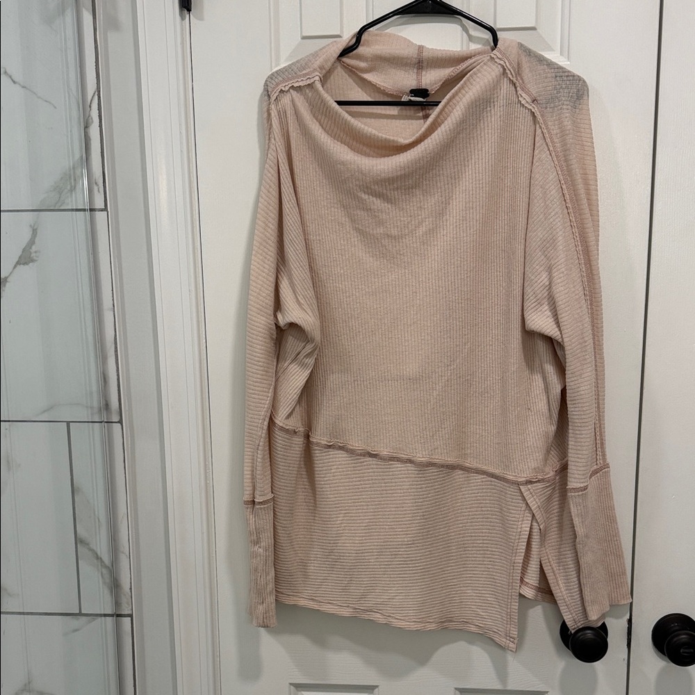 We The Free Light Pink Ribbed Top